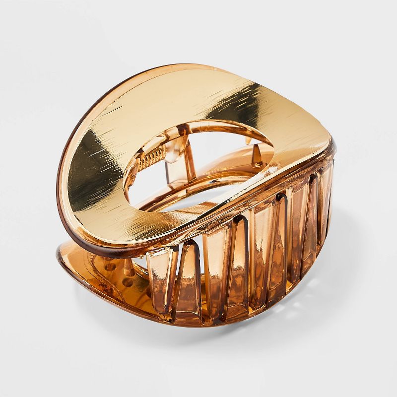 Oval Claw Hair Clip - A New Day&#8482; Gold, 1 of 3