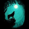 Men's Design By Humans Wolf Howl On A Moonlit Forest Night By T-Shirt - image 2 of 2