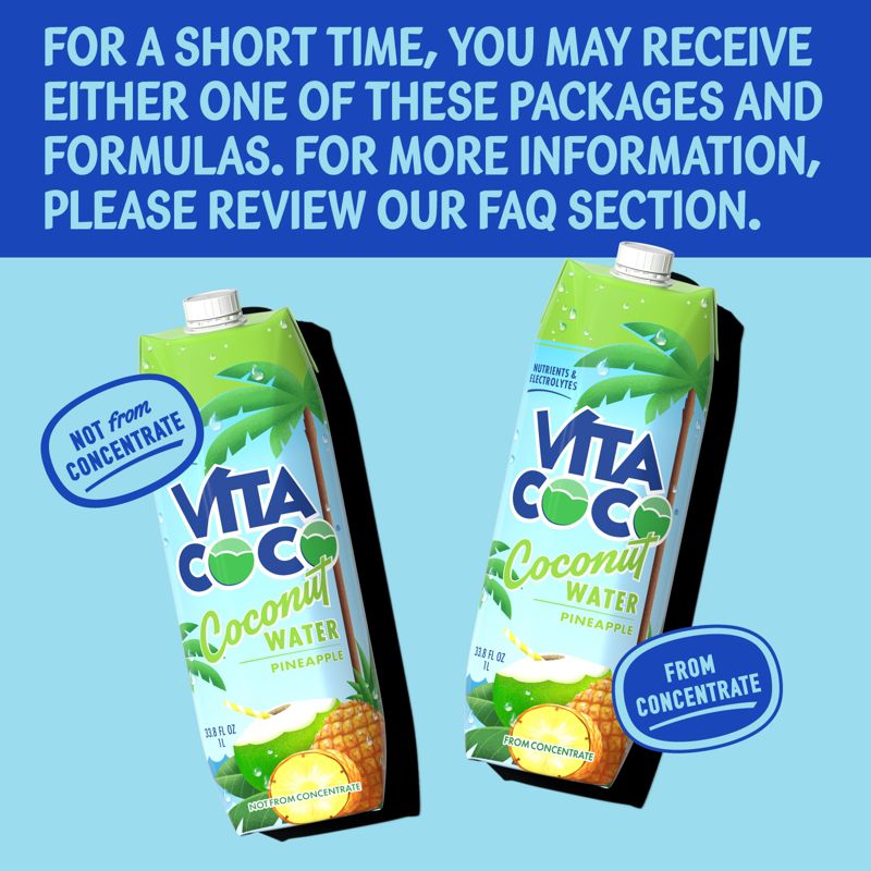 Vita Coco Pineapple Coconut Water - 1 L (33.8 fl oz)Carton, 3 of 9