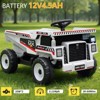 12V Kids Ride On Dump Truck, Electric Car Toy for Toddlers with Electric Dump Bed Shovel Spring Suspension Music LED Lights - 4 of 4