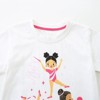MyKids-USA Summer Girls’ Rhythmic Gymnastics Cartoon Pattern T-shirt in European and American Style Beige 100 (2-3Y) - 3 of 4