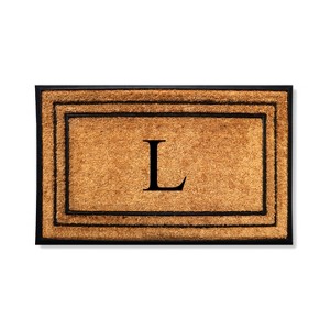 A1HC Natural Coir & Rubber Monogrammed 25"X57" Door Mat, Heavy Duty, Non-Slip Outdoor Entry Doormats - 1 of 4