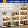 Musment Stackable Storage Bins with Lid, Closet Organizer and Storage Drawer, Collapsible Storage Box with Wheels for Living Room,Office,Dorm - 2 of 4