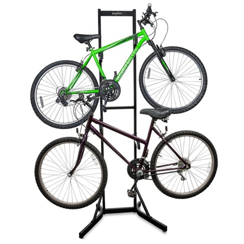 Raxgo Freestanding 2 Bike Rack, Bicycle Garage Storage Vertical Stand :  Target