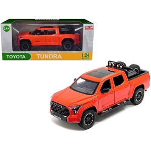 2023 Toyota Tundra TRD 4x4 Pickup Truck Solar Octane Orange with Sunroof and Wheel Rack 1/24 Diecast Model Car - 1 of 3