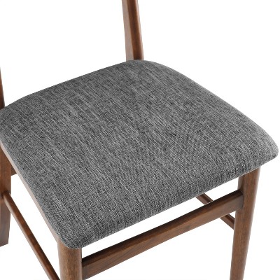 Landon Mahogany Upholstered Mid-Century Modern Side Chair Set