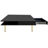 CAVINAS Modern Side Table High Glossy Coffee Table with LED, Sofa End Table for Living Room, Bedroom - 4 of 4