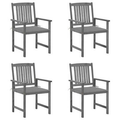 Garden Chair Set of 4 Grey Solid Acacia wood vidaXL