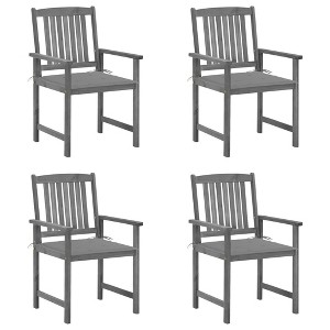 Garden Chair Set of 4 Grey Solid Acacia wood vidaXL - 1 of 4
