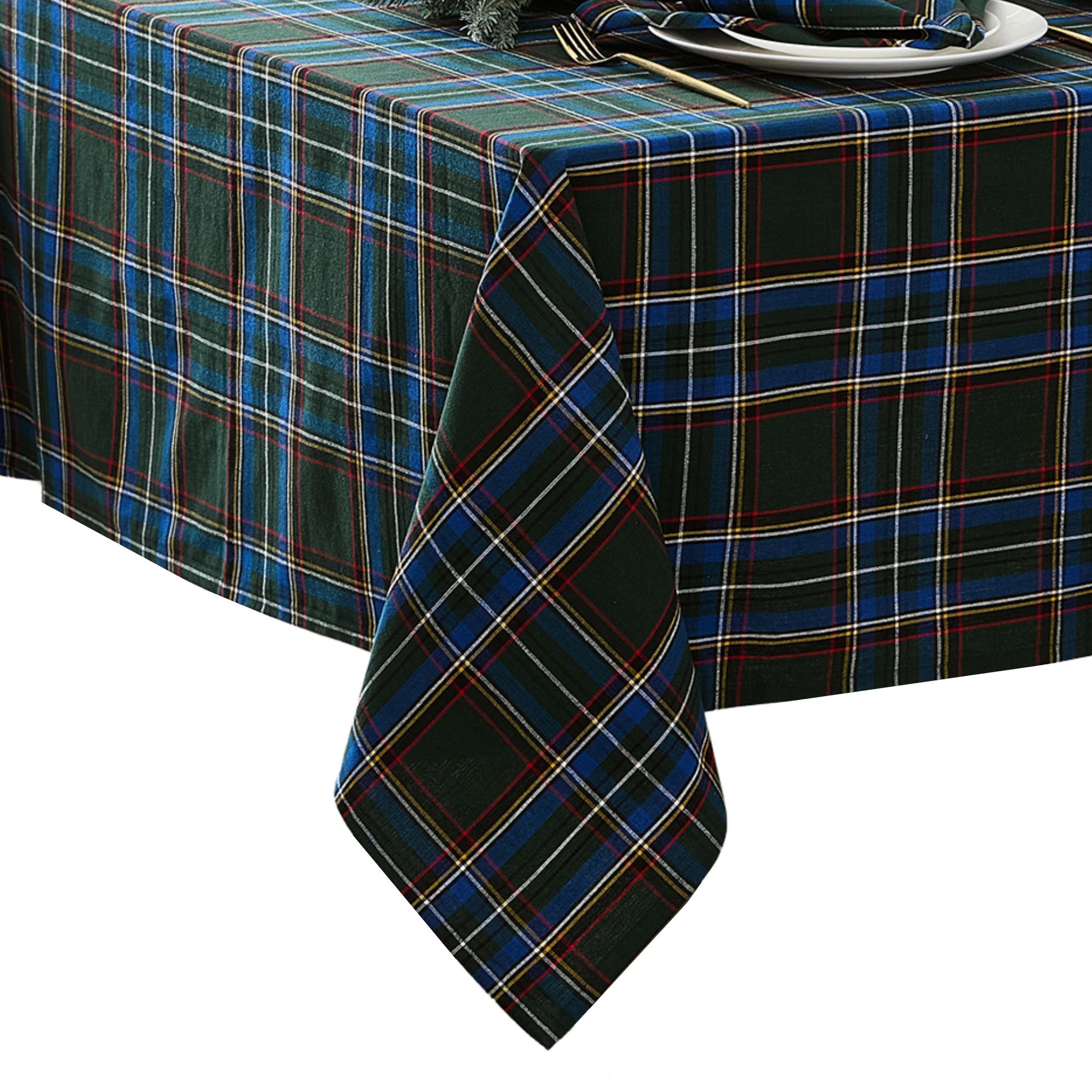 Elrene Stowe Tartan Holiday Plaid Tablecloth - Elrene Home Fashions