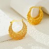 Filigree Gold Hoop Earrings Vintage Small Earrings for Women - 3 of 4