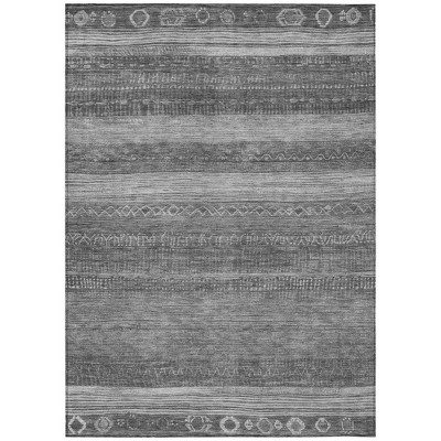 HomeRoots 10' X 14' Gray And Silver Aztec Washable Indoor Outdoor Area Rug