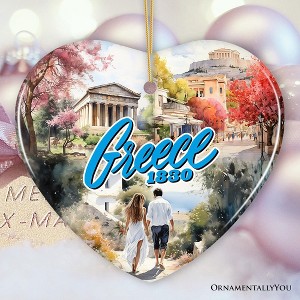 Greece Historical Landmarks and Cultural Ornament, Artistic Greek and Athens Handmade Christmas Gift and Travel Souvenir| OrnamentallyYou - 1 of 4