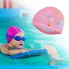 Unique Bargains Kid's Polyester Cartoon Figure Swim Cap Pink 1 Pc - 2 of 4