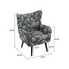 CAVINAS Button-Tufted Accent Chair with Oak Wood Legs,Plush Granular Velvet Upholstered Armchair,Lounge Chair for Living Room,Bedroom - 3 of 4