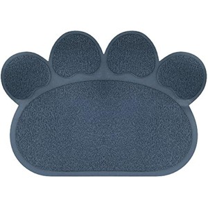 Non Slip Food and Litter Mat for Dogs and Cats- Floor Protecting Paw Shaped Mat for Cat and Dog Bowls - 1 of 1