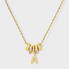 14K Gold Dipped Cubic Zirconia Rondelle Initial Necklace - A New Day™ Gold - 2 of 4