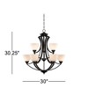 Possini Euro Design Milbury Dark Bronze Chandelier 30" Wide Industrial Tiered White Glass Shade 9-Light Fixture for Dining Room House Kitchen Island - 4 of 4