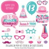 Big Dot of Happiness Girl 13th Birthday - Official Teenager Birthday Party Photo Booth Props Kit - 20 Count - 2 of 4