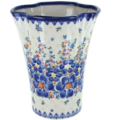 Blue Rose Polish Pottery Blue Dahlia Vase