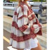 Women's Brushed Plaid Jacket - LA MIEL - 2 of 2
