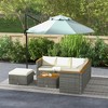 Outsunny 7 Pieces PE Rattan Wicker Patio Furniture Set with Cushion, Sectional Sofa with Adjustable Seat Panel, White - 2 of 4