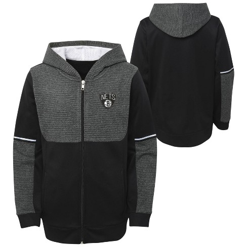 Nba Brooklyn Nets Boys Black Full Zip Hoodie Target