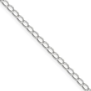 Black Bow Jewelry 3mm, Sterling Silver Half Round, Solid Curb Chain Necklace - 1 of 4