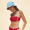 Women's Chic Sporty Textured Contrast Trim Bikini Top - Cupshe - 2 of 4