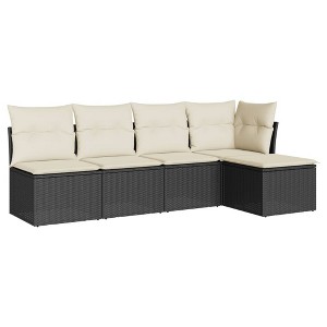 vidaXL Garden Sofa Set Black, Cream - 1 of 4
