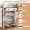 Foyer Shoe Storage Cabinet, Modern Slim Shoe Cabinet w/ 2 Flip Drawers and 2 Drawers, Freestanding Shoe Organizer w/ Anti-Tipping Device - 3 of 4