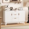47" Sideboard Buffet Cabinet, Fluted Coffee Bar Cabinet with 3 Drawers and Adjustable Shelves, Media TV Console Table, Kitchen Pantry Cabinet - 2 of 4