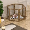 Dog Gate with Door Pet Dog Fence Barrier 6 Panels 144-inch Wide 32-inch Tall Foldable Multiple Shapes Freestanding with Support Feet Indoor Use - image 2 of 4