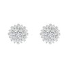 1/2 Carat Real Diamond Sunburst Floral Cluster Stud Earrings in Sterling Silver - 4 of 4