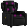 vidaXL Black Faux Leather Massage Recliner Chair - Manual Reclining Armchair For Elderly With Vibration, Cup Holders, Storage - 2 of 4
