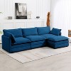 Hyleory 112 in. W 4-Piece Modern Corduroy Fabric Sectional Sofa Couch with Ottoman - 2 of 4