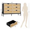 Whizmax 6-Drawer Tall Dresser for Bedroom, Rattan Storage Organizer for Closet, Living Room, Hallway, Entryway - 2 of 4