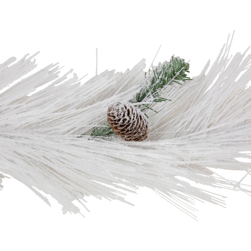 Northlight 6' x 10" White Flocked Artificial Christmas Garland with Pine Cones, Unlit, 6 of 7