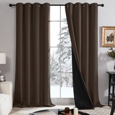 Deconovo 100% Blackout Grommet Curtains with Liner, 2 Panels