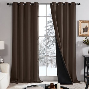 Deconovo 100% Blackout Grommet Curtains with Liner, 2 Panels - 1 of 4