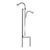 Ashman Premium Steel Ground Stake Shepherd's Hook 65 Inch Dual Sided for Hanging Flowers, Bird Feeders, Mason Jars, and Wedding Decor, Black - 2 of 4