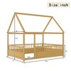 GDFStudio Martha Modern Pine Wood Children's Floor Bed with House Roof Frame - 3 of 4