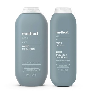 Method Sea and Surf Men's 18 fl oz Body Wash + 14 fl oz 2-in-1 Shampoo and Conditioner - 1 of 2