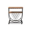 Dania Antique Vintage Industrial Metal and Wood Mobile Wine Bar Cart Black/Walnut - Baxton Studio - 2 of 4