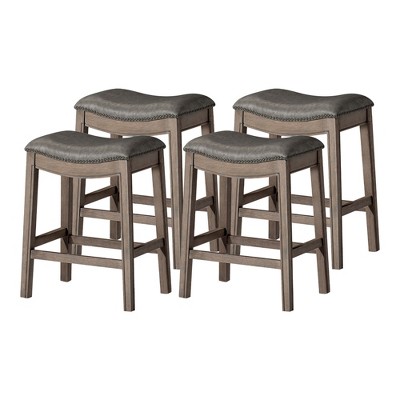 Maven Lane Adrien 26 Inch Counter Height Backless Saddle Barstool In 