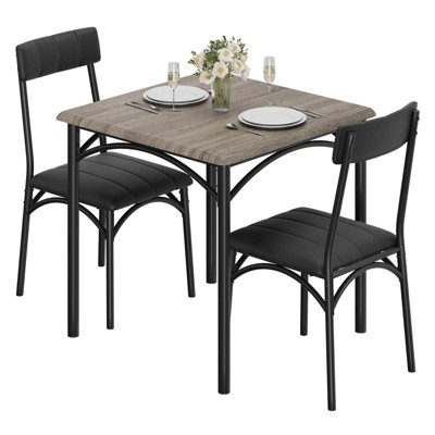 Dining Table Set for 2 with Upholstered Chairs, Kitchen Table and Chairs for 2, 3 Piece Dining Room Table Set