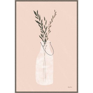 23"x33" Natural Vessels II by Becky Thorns Framed Canvas Wall Art Print - Amanti Art: Modern Botanical Decor, Hand-Stretched - 1 of 4