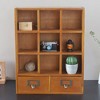 YIYIBYUS Wooden Storage Box Display Shelves with 2 Drawers Vintage Wooden Cabinet - 2 of 4
