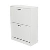 AndMakers 31 in. H x 24 in. W White Titanium Wood Shoe Storage Cabinet - 2 of 4
