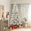 7.5ft Pre-Lit Flocked Mountain Pine Christmas Tree with 55 Pine Cones Party Decor - 2 of 4